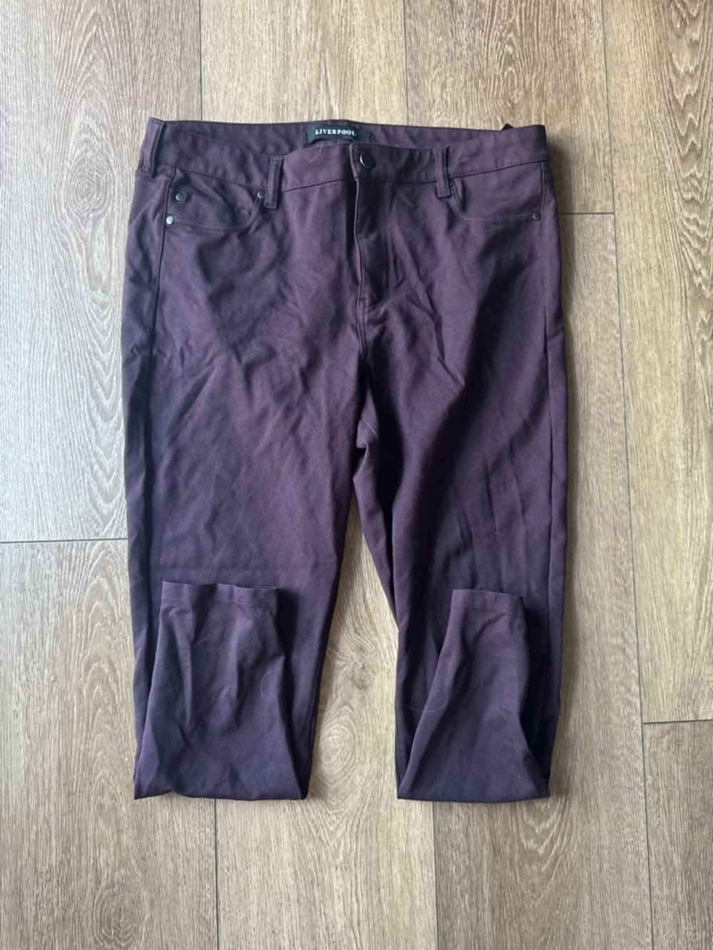Liverpool Slim Fit Pants in Deep Plum